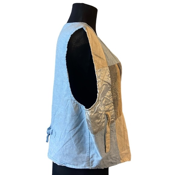 Vintage Active Stuff Cotton Semi Denim Patchwork Vest - Picture 6 of 16